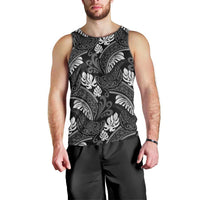 Grayscale Monstera Men Tank Top Polynesian Tribal Pattern LT01 - Polynesian Pride