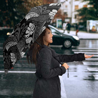 Grayscale Monstera Umbrella Polynesian Tribal Pattern LT01 - Polynesian Pride