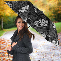 Grayscale Monstera Umbrella Polynesian Tribal Pattern LT01 - Polynesian Pride