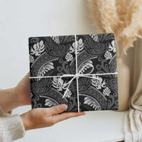 Grayscale Monstera Wrapping Paper Polynesian Tribal Pattern LT01 - Polynesian Pride