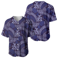 Deep Blue Monstera Baseball Jersey Polynesian Tribal Pattern LT01 - Polynesian Pride