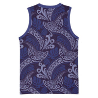 Deep Blue Monstera Basketball Jersey Polynesian Tribal Pattern LT01 - Polynesian Pride
