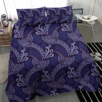 Deep Blue Monstera Bedding Set Polynesian Tribal Pattern - Polynesian Pride