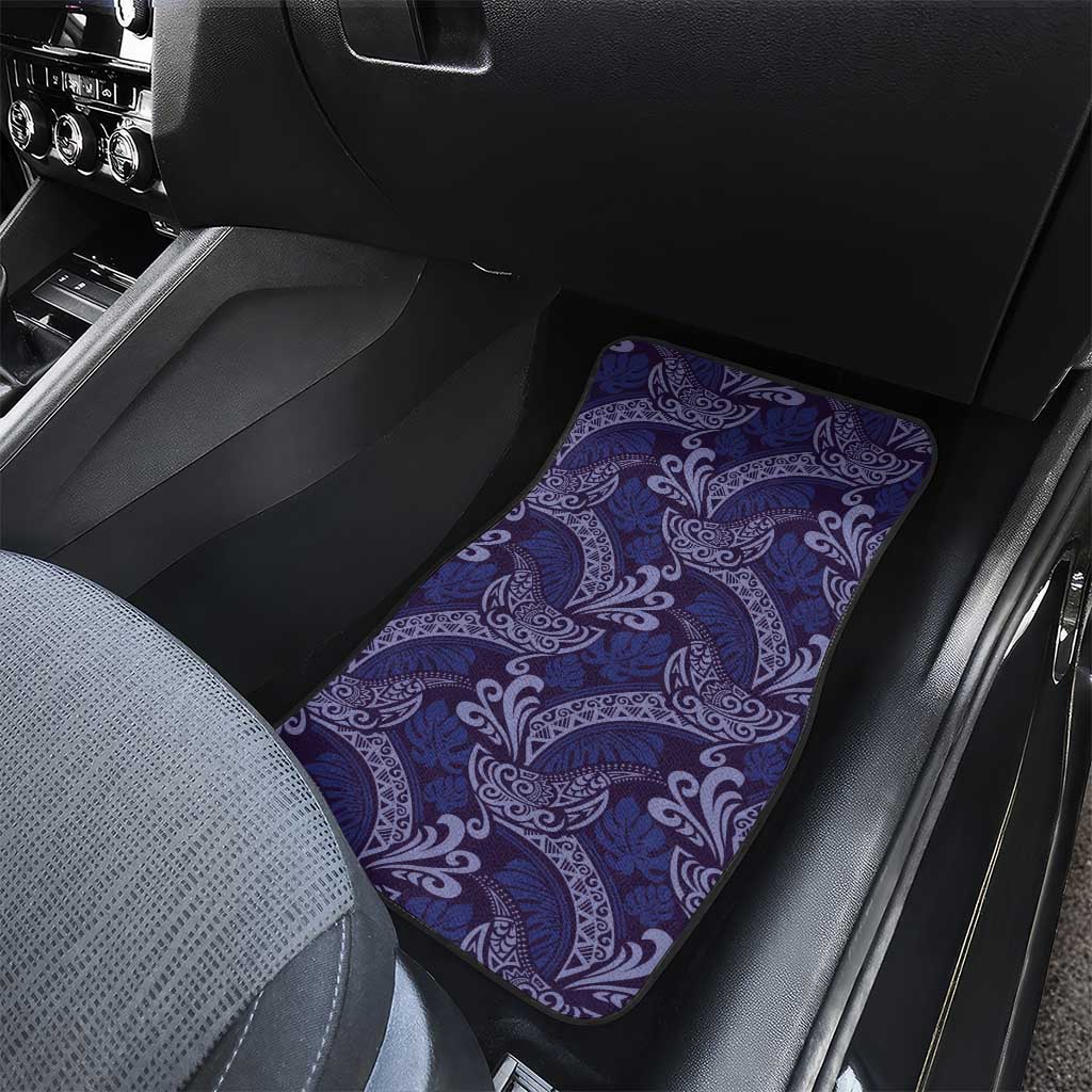 Deep Blue Monstera Car Mats Polynesian Tribal Pattern LT01 - Polynesian Pride