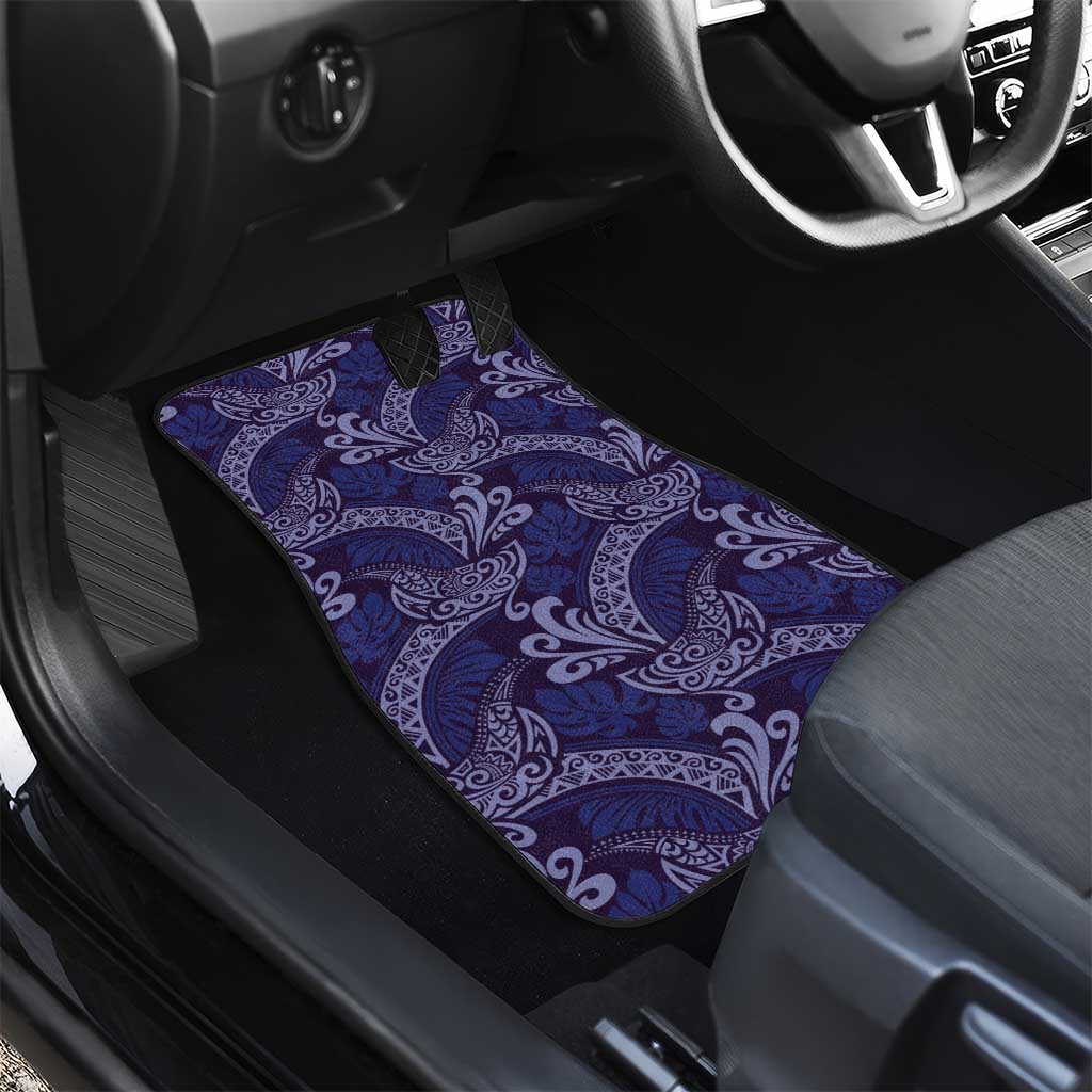 Deep Blue Monstera Car Mats Polynesian Tribal Pattern LT01 - Polynesian Pride