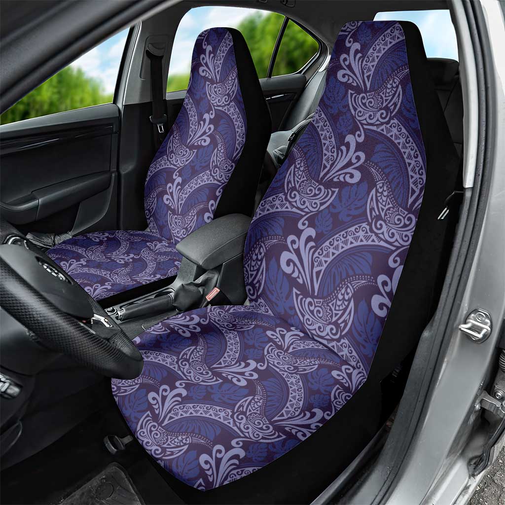 Deep Blue Monstera Car Seat Cover Polynesian Tribal Pattern LT01 - Polynesian Pride