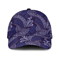 Deep Blue Monstera Classic Cap Polynesian Tribal Pattern LT01 Universal Fit Blue - Polynesian Pride