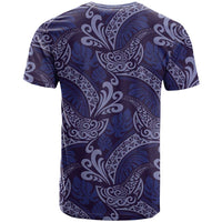 Deep Blue Monstera T Shirt Polynesian Tribal Pattern LT01 - Polynesian Pride