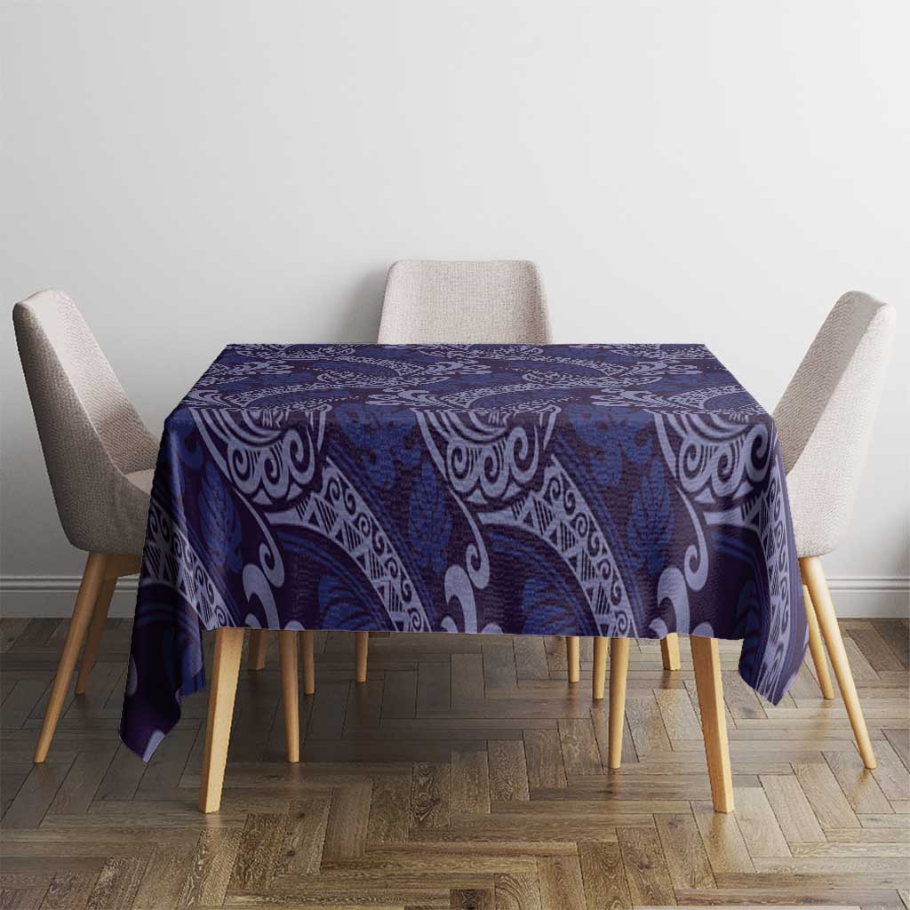 Deep Blue Monstera Tablecloth Polynesian Tribal Pattern LT01 - Polynesian Pride