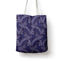 Deep Blue Monstera Tote Bag Polynesian Tribal Pattern - Polynesian Pride