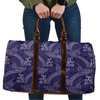 Deep Blue Monstera Travel Bag Polynesian Tribal Pattern - Polynesian Pride