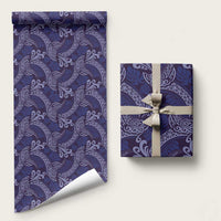 Deep Blue Monstera Wrapping Paper Polynesian Tribal Pattern LT01 58" × 23" Blue - Polynesian Pride