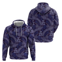 Deep Blue Monstera Zip Hoodie Polynesian Tribal Pattern LT01 - Polynesian Pride