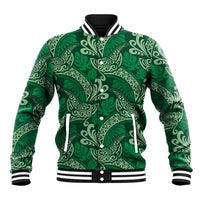 Forest Green Monstera Baseball Jacket Polynesian Tribal Pattern LT01 Unisex Green - Polynesian Pride