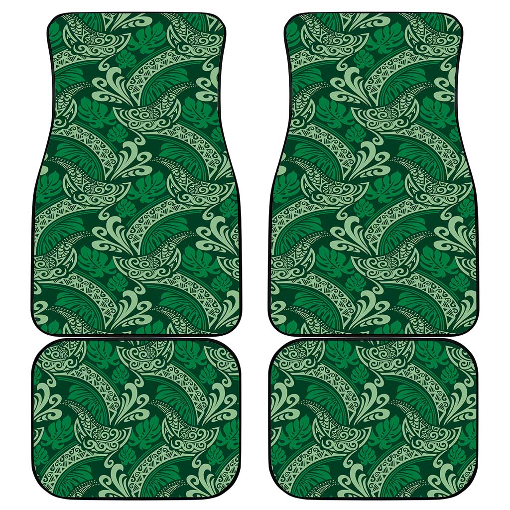 Forest Green Monstera Car Mats Polynesian Tribal Pattern LT01 - Polynesian Pride