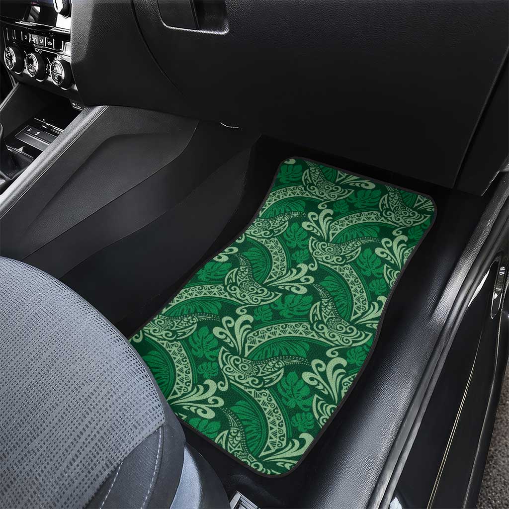 Forest Green Monstera Car Mats Polynesian Tribal Pattern LT01 - Polynesian Pride