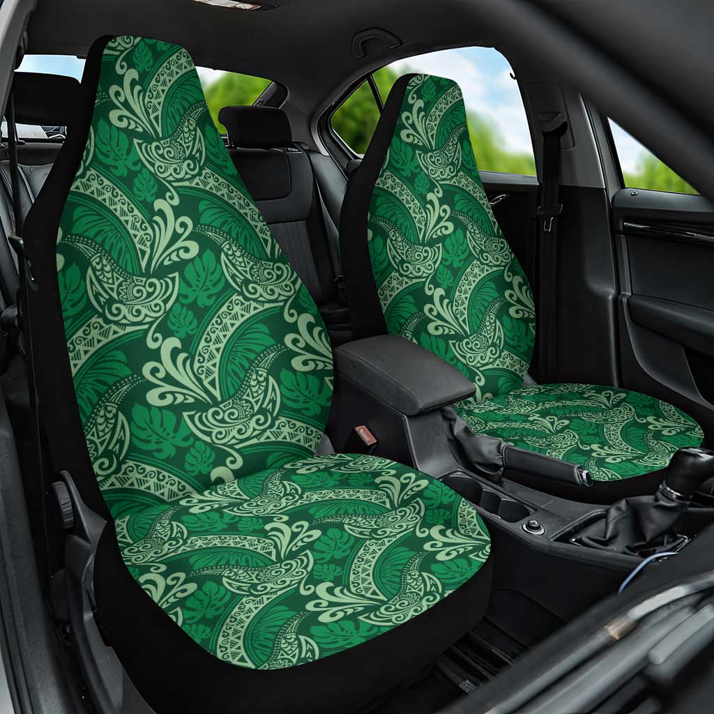 Forest Green Monstera Car Seat Cover Polynesian Tribal Pattern LT01 One Size Green - Polynesian Pride