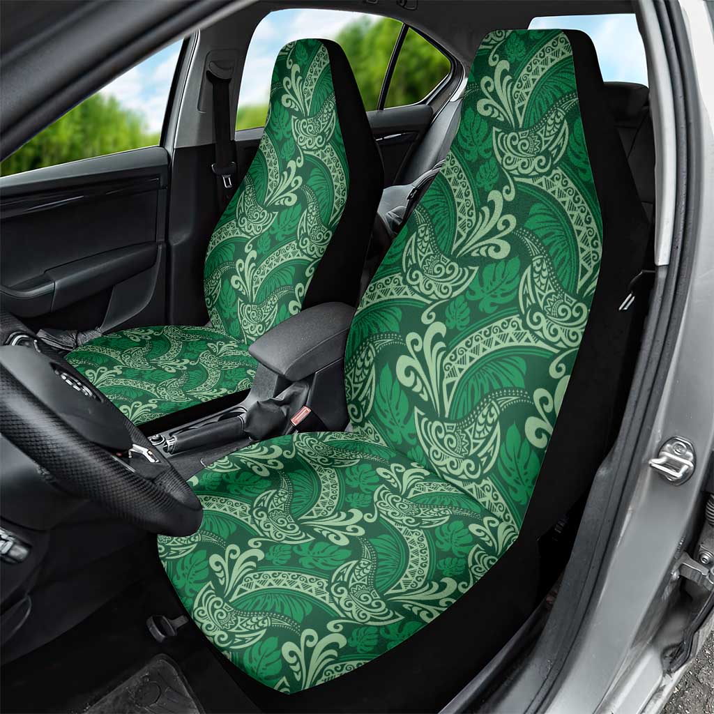 Forest Green Monstera Car Seat Cover Polynesian Tribal Pattern LT01 - Polynesian Pride