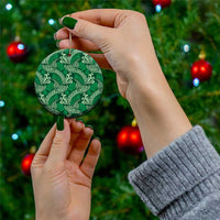 Forest Green Monstera Ceramic Ornament Polynesian Tribal Pattern LT01 - Polynesian Pride