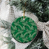 Forest Green Monstera Ceramic Ornament Polynesian Tribal Pattern LT01 - Polynesian Pride