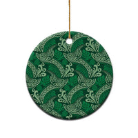 Forest Green Monstera Ceramic Ornament Polynesian Tribal Pattern LT01 - Polynesian Pride