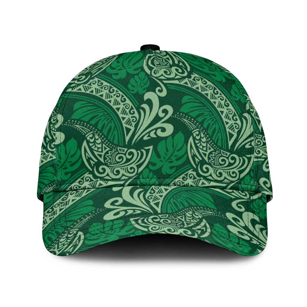 Forest Green Monstera Classic Cap Polynesian Tribal Pattern LT01 Universal Fit Green - Polynesian Pride