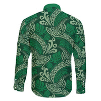 Forest Green Monstera Family Matching Short Sleeve Bodycon Dress and Hawaiian Shirt Polynesian Tribal Pattern - Polynesian Pride