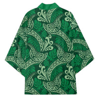 Forest Green Monstera Kimono Polynesian Tribal Pattern LT01 - Polynesian Pride