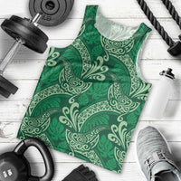 Forest Green Monstera Men Tank Top Polynesian Tribal Pattern LT01 - Polynesian Pride