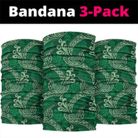 Forest Green Monstera Neck Gaiter Polynesian Tribal Pattern LT01 package One Size: 25*50cm Green - Polynesian Pride