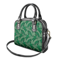 Forest Green Monstera Shoulder Handbag Polynesian Tribal Pattern - Polynesian Pride
