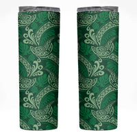 Forest Green Monstera Skinny Tumbler Polynesian Tribal Pattern LT01 Green - Polynesian Pride