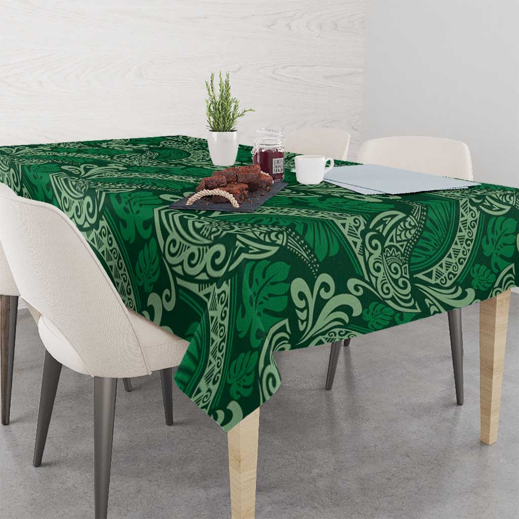Forest Green Monstera Tablecloth Polynesian Tribal Pattern LT01 - Polynesian Pride