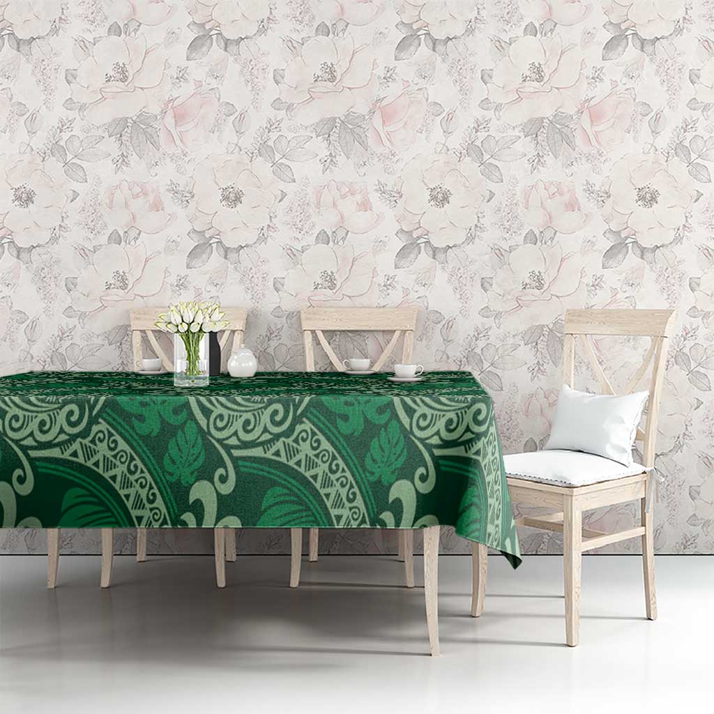 Forest Green Monstera Tablecloth Polynesian Tribal Pattern LT01 - Polynesian Pride