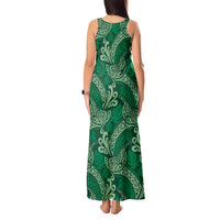 Forest Green Monstera Tank Maxi Dress Polynesian Tribal Pattern LT01 - Polynesian Pride