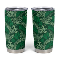 Forest Green Monstera Tumbler Cup Polynesian Tribal Pattern LT01 Green - Polynesian Pride