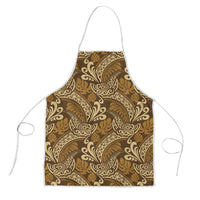 Brown Gold Monstera Apron Polynesian Tribal Pattern LT01 Gold - Polynesian Pride