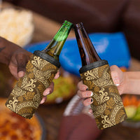 Brown Gold Monstera 4 in 1 Can Cooler Tumbler Polynesian Tribal Pattern LT01 - Polynesian Pride