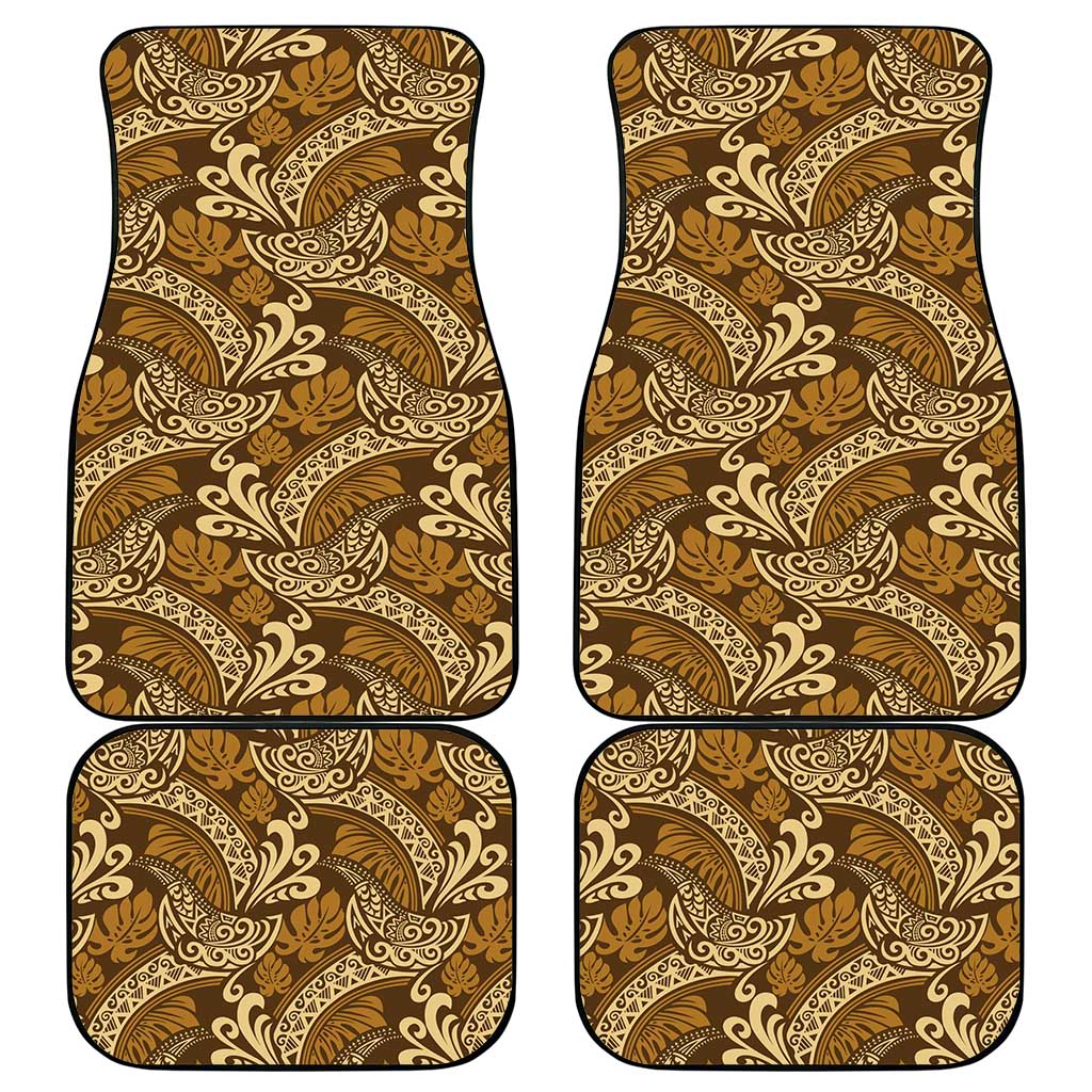 Brown Gold Monstera Car Mats Polynesian Tribal Pattern LT01 - Polynesian Pride