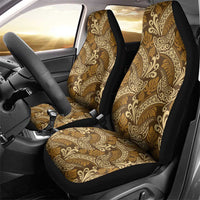 Brown Gold Monstera Car Seat Cover Polynesian Tribal Pattern LT01 - Polynesian Pride
