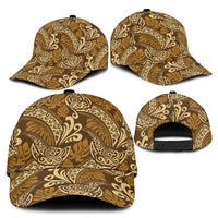Brown Gold Monstera Classic Cap Polynesian Tribal Pattern LT01 - Polynesian Pride