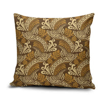 Brown Gold Monstera Pillow Cover Polynesian Tribal Pattern - Polynesian Pride