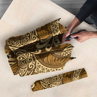 Brown Gold Monstera Umbrella Polynesian Tribal Pattern LT01 - Polynesian Pride