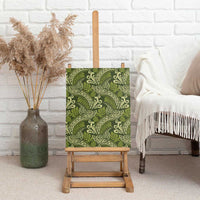 Olive Green Monstera Canvas Wall Art Polynesian Tribal Pattern LT01 - Polynesian Pride