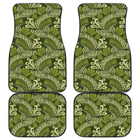 Olive Green Monstera Car Mats Polynesian Tribal Pattern LT01 - Polynesian Pride