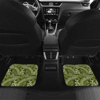 Olive Green Monstera Car Mats Polynesian Tribal Pattern LT01 Set 2pcs - Back Green - Polynesian Pride