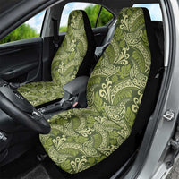 Olive Green Monstera Car Seat Cover Polynesian Tribal Pattern LT01 - Polynesian Pride
