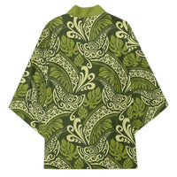 Olive Green Monstera Kimono Polynesian Tribal Pattern LT01 - Polynesian Pride