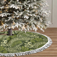 Olive Green Monstera Tree Skirt Polynesian Tribal Pattern LT01 - Polynesian Pride