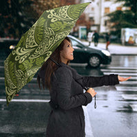 Olive Green Monstera Umbrella Polynesian Tribal Pattern LT01 - Polynesian Pride